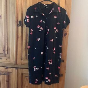 J Jill Button Front Dress With Pockets